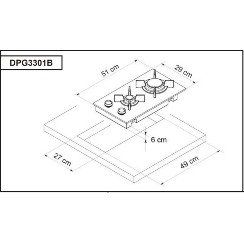 Варильна поверхня De Dietrich DPG3301B - изображение 2